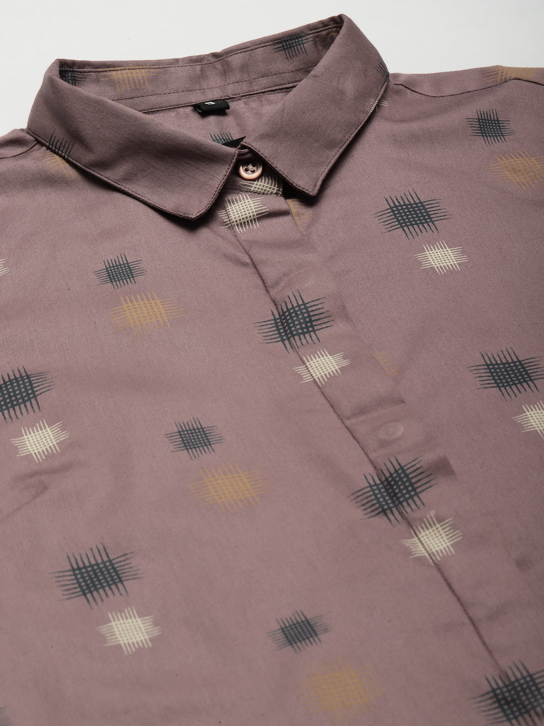 Women Mauve Printed Pure Cotton Slim Fit Formal Shirt