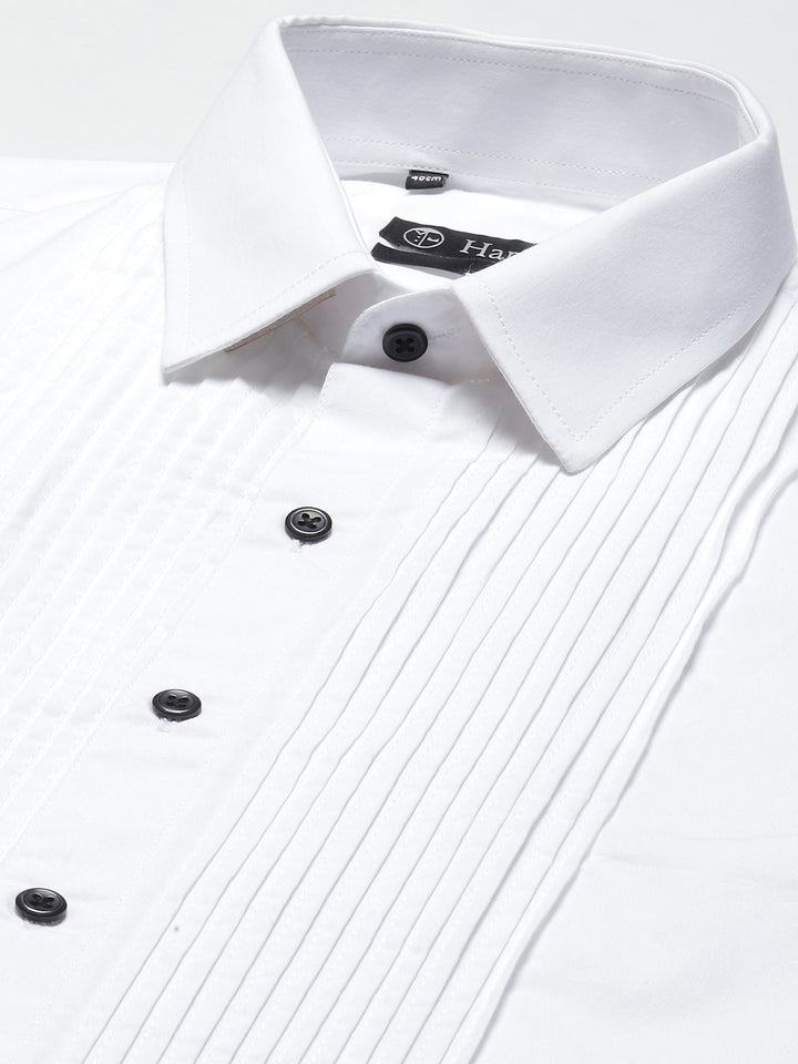 Men White Solid Pure Cotton Slim Fit Formal Shirt