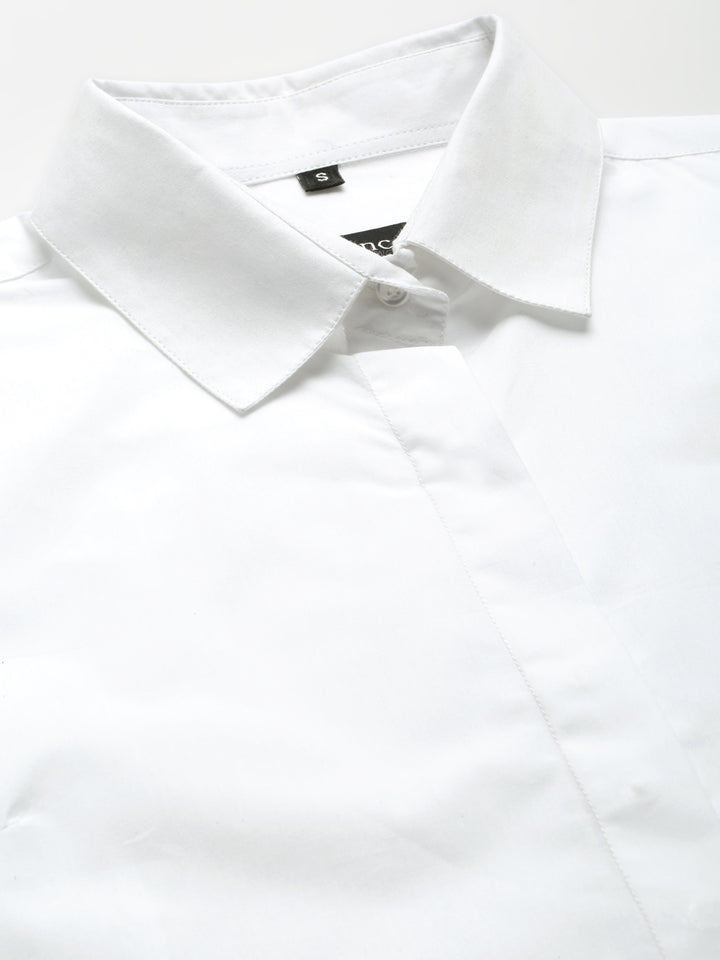 Women White Solid Pure Cotton Regular Fit Formal Shirt