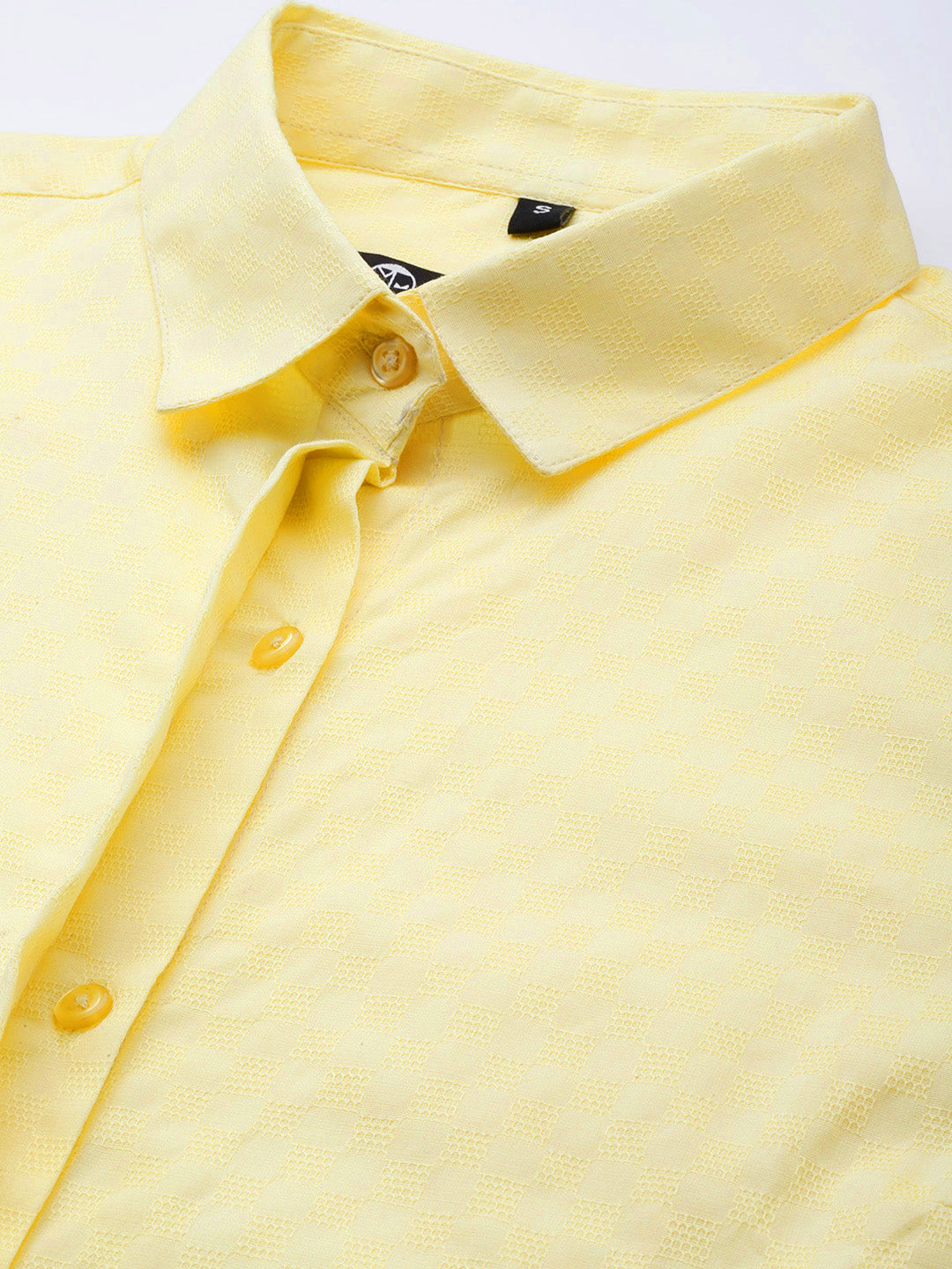 Women Lemon Solid Pure Cotton Regular Fit Formal Shirt