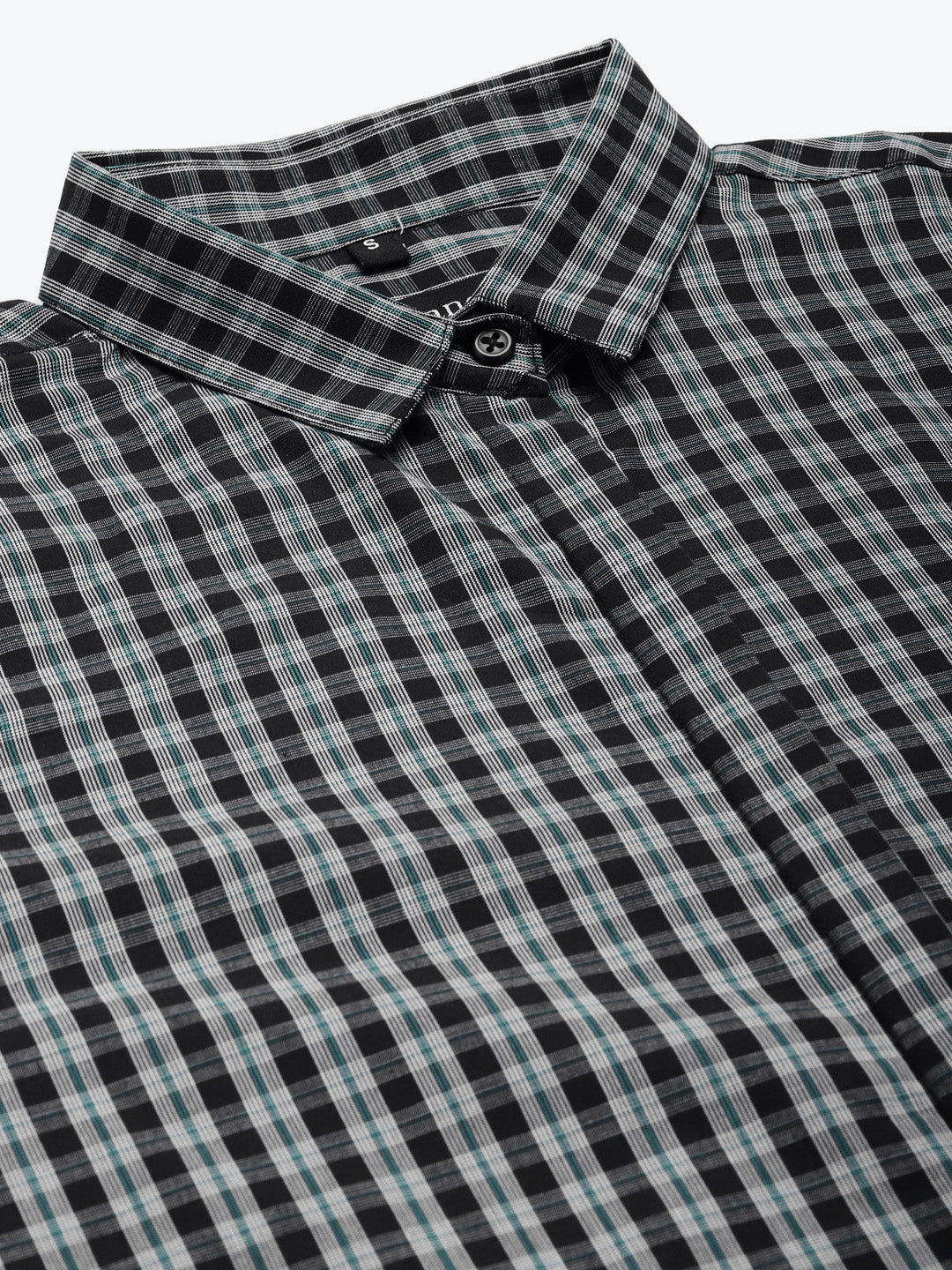 Women Black & Grey Checked Pure Cotton Slim Fit Formal Shirt