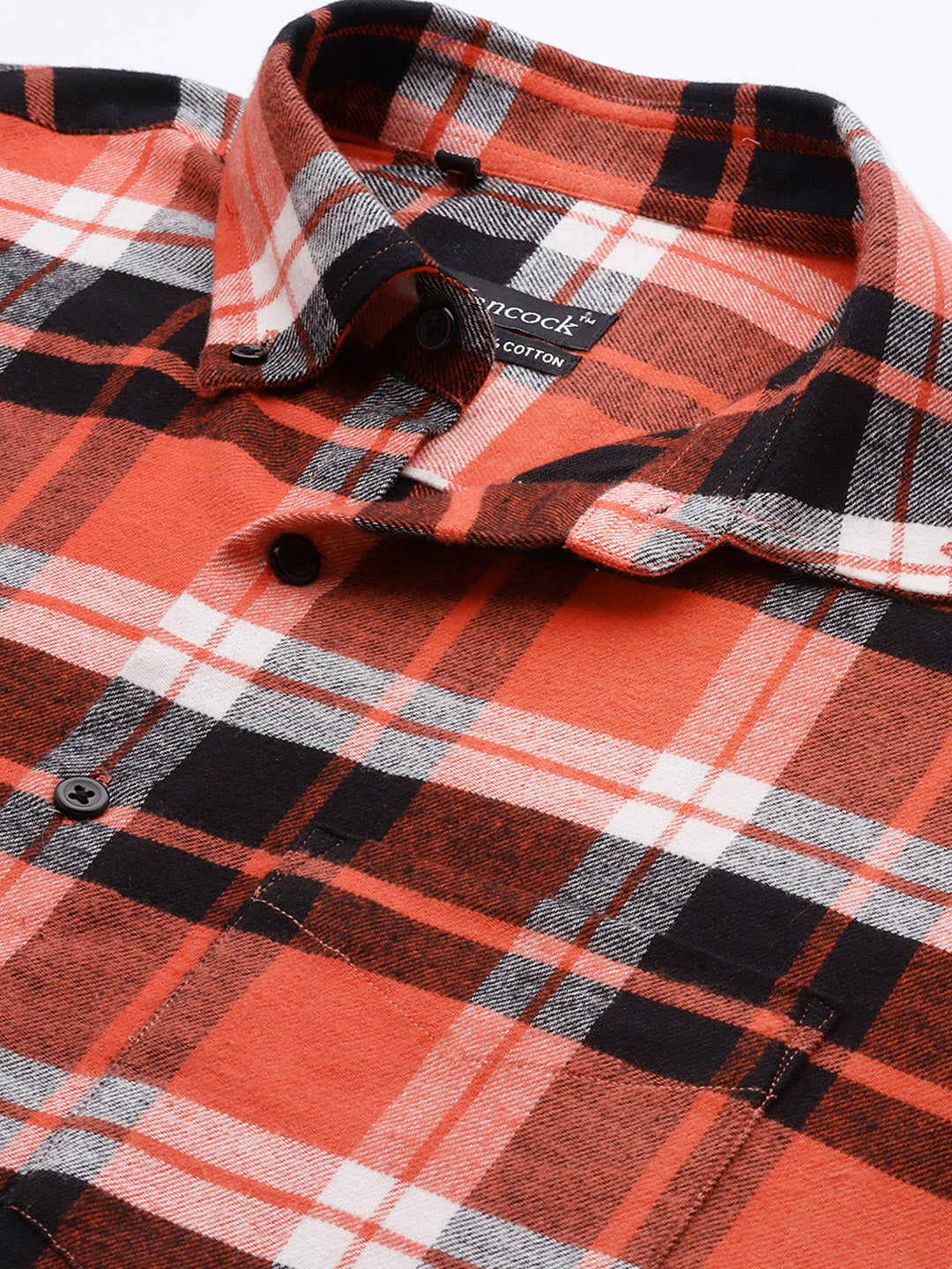 Men Red & Black Checked Pure Cotton Slim Fit Casual Shirt