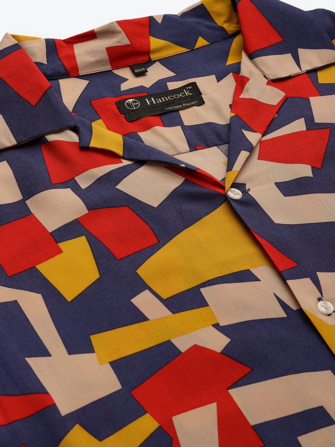Men Red & Blue Printed Viscose Rayon Relaxed Fit Casual Resort Shirt