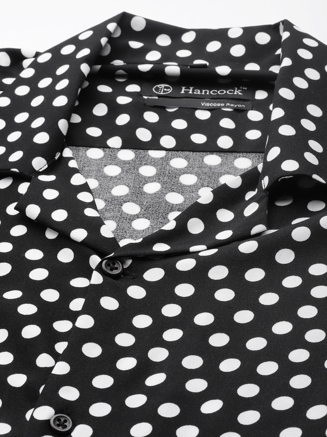 Men Black & White Prints Viscose Rayon Relaxed Fit Casual Resort shirt