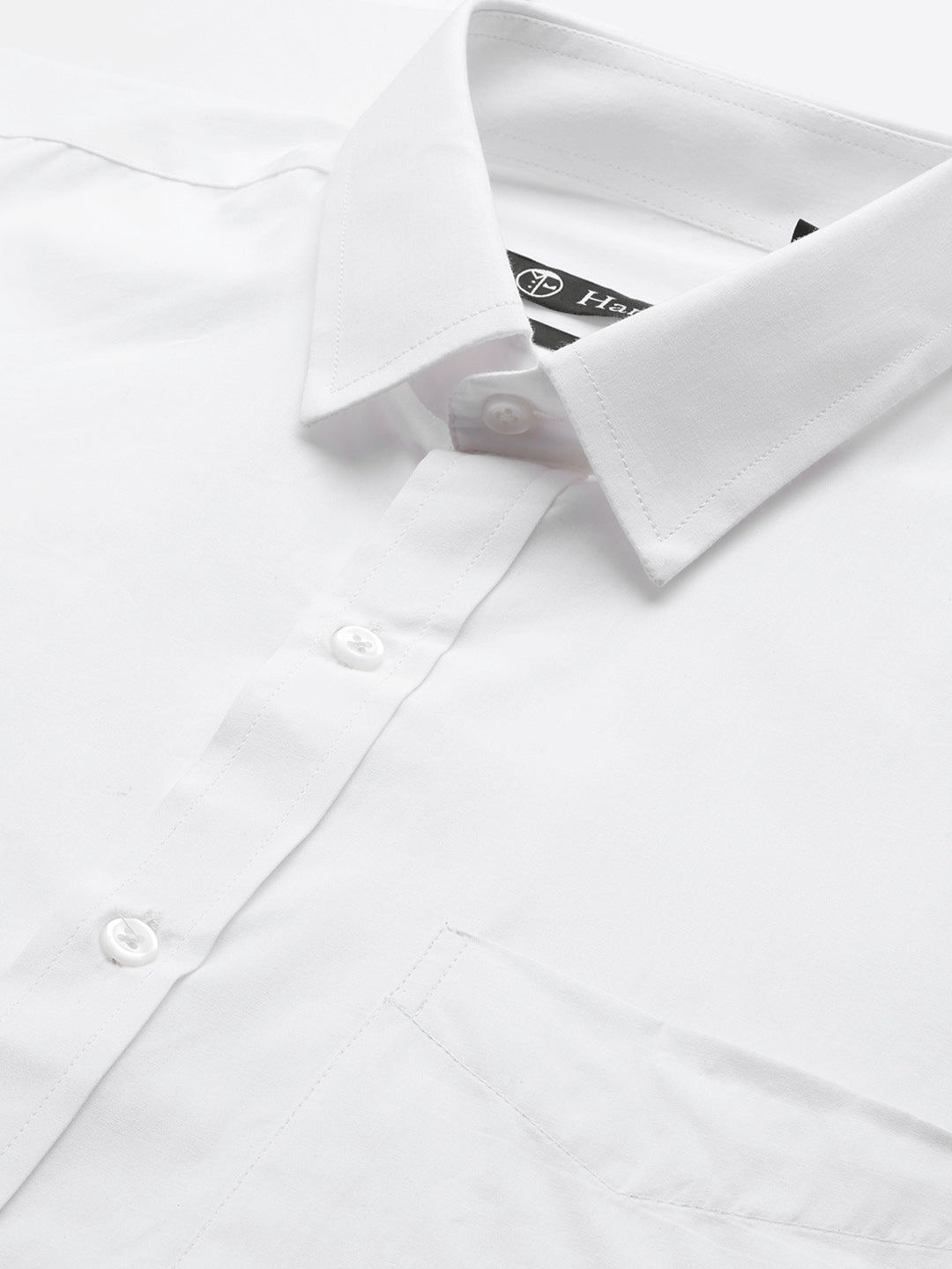 Men White Solid Pure Cotton Regular Fit French Cuff Formal Shirt