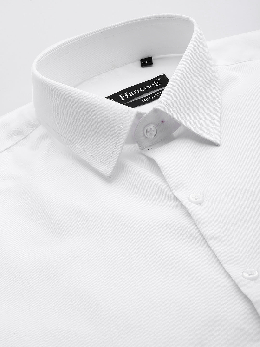 Men White Pure Cotton Solid Regular Fit Formal Shirt