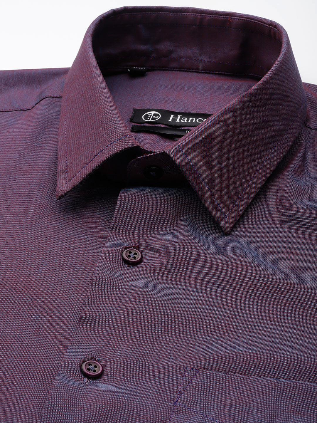Men Purple Solids Pure Cotton Slim Fit Formal Shirt