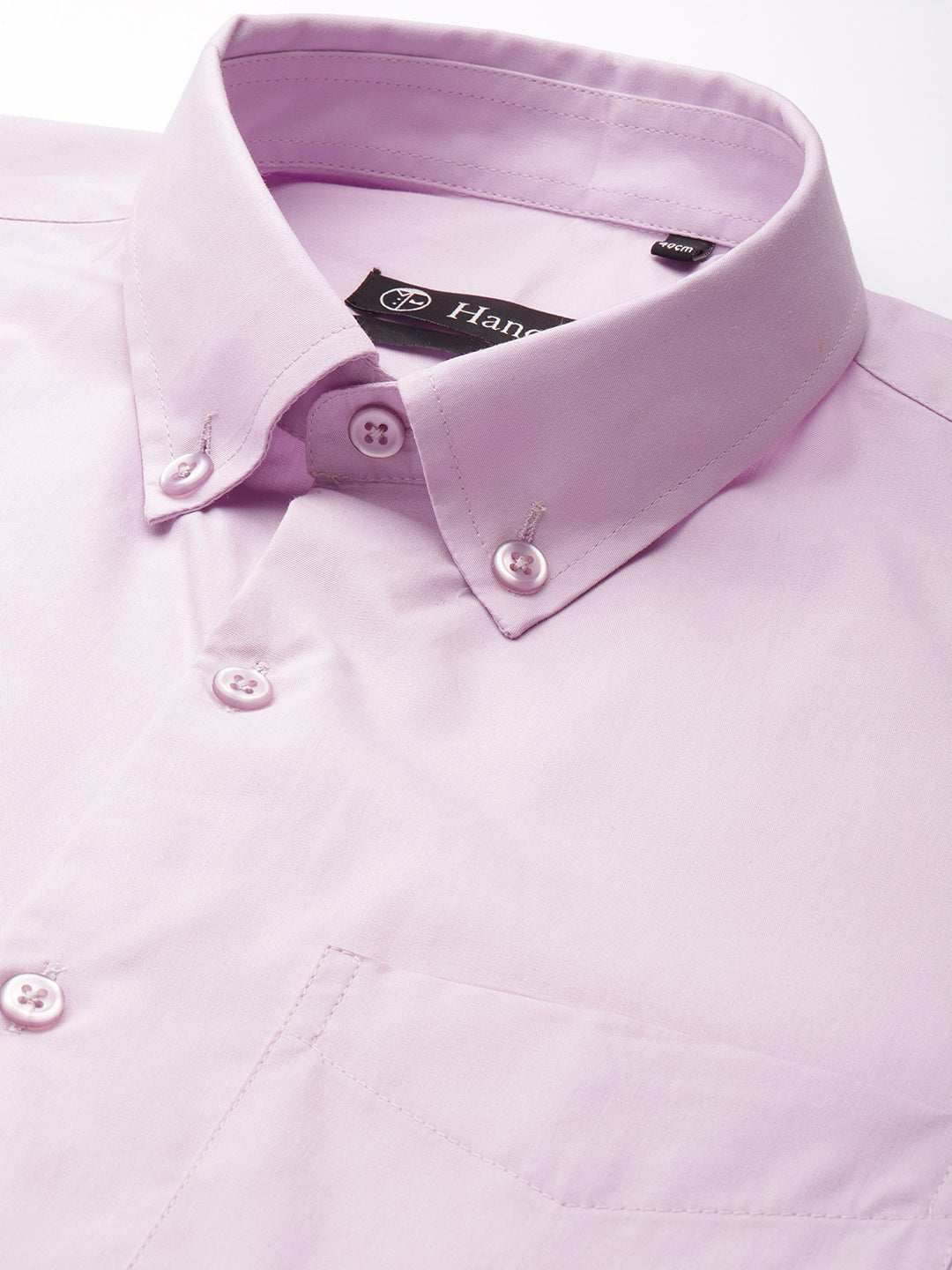 Men Lavender Solid Pure Cotton Slim Fit Formal Shirt