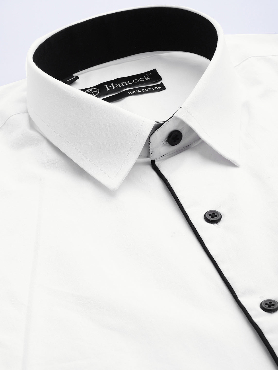 Men White Solid Pure Cotton Slim Fit Formal Shirt