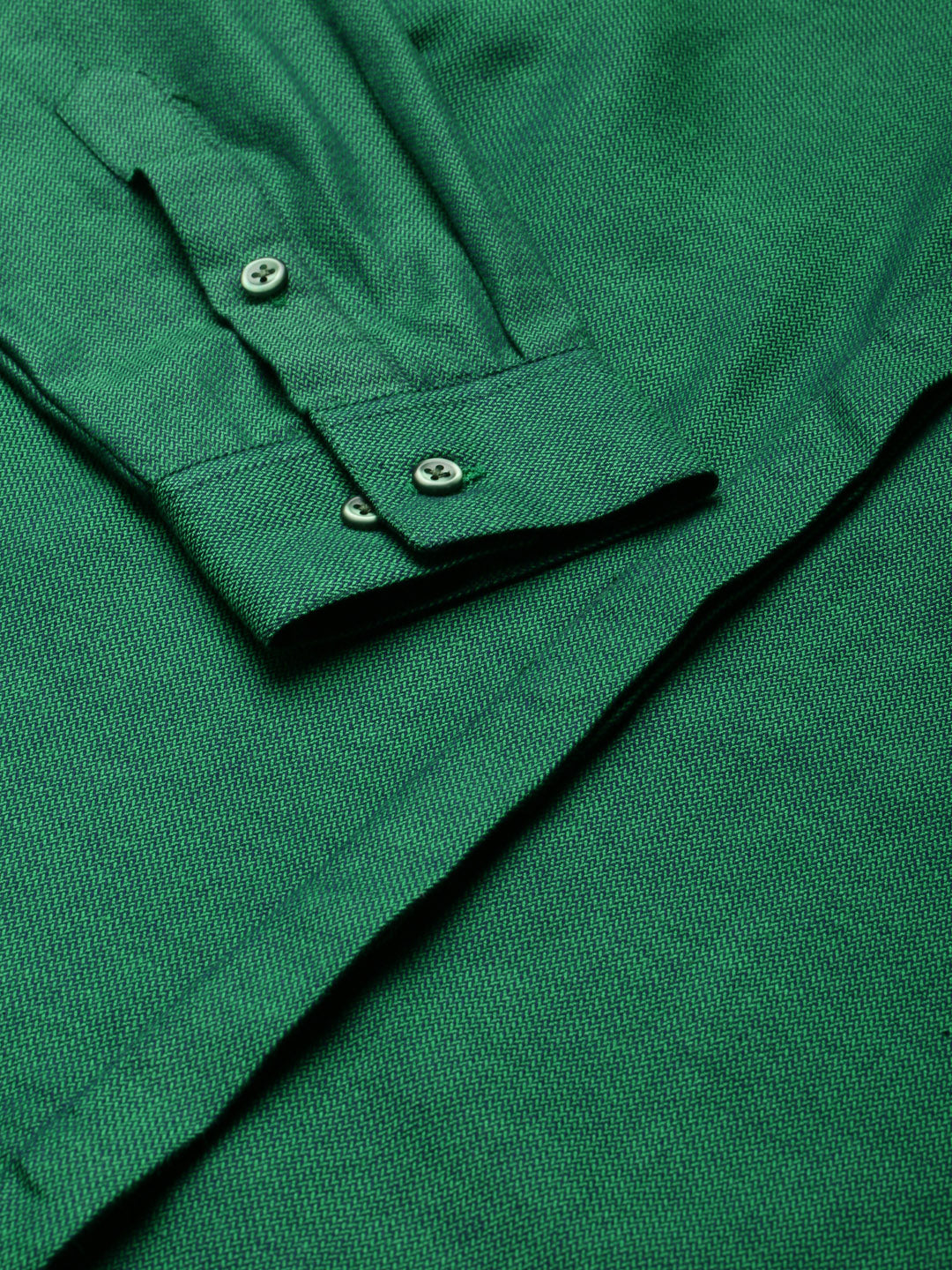 Women Green Solid Pure Cotton Regular Fit Formal Shirt