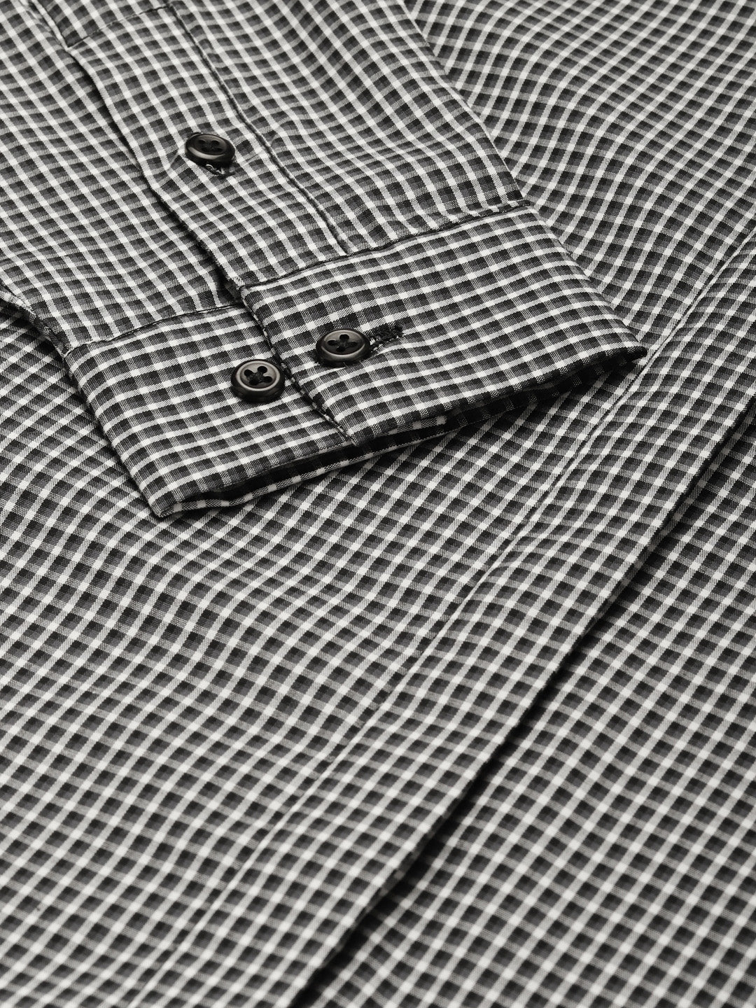 Women Grey Checked Pure Cotton Slim Fit Formal Shirt