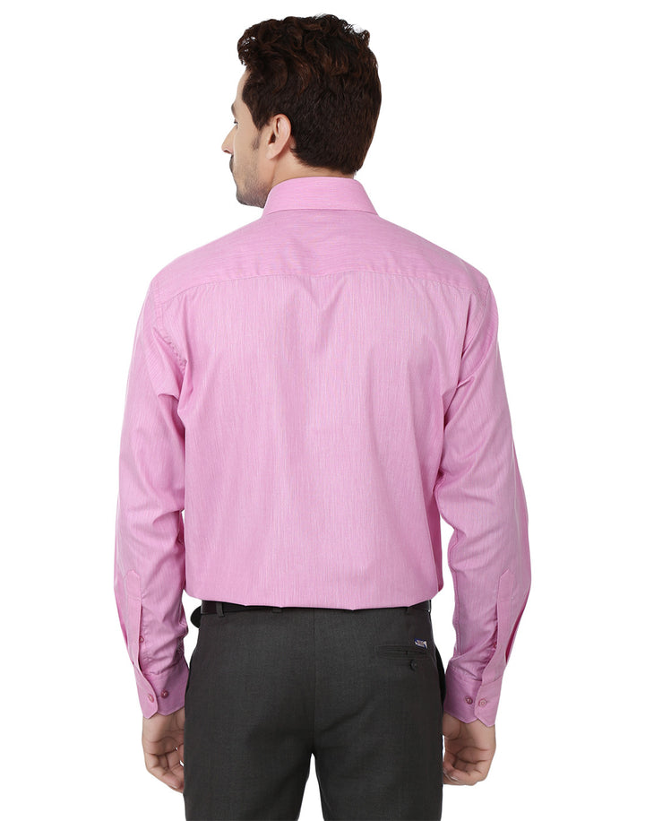 Men Pink Solid Cotton Rich Regular Fit Formal Shirt