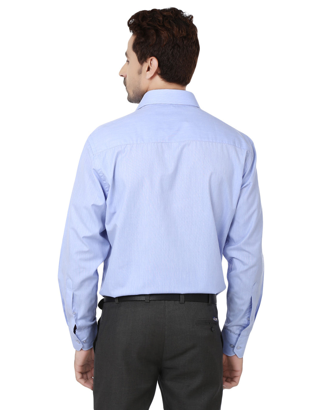 Men blue Solid Cotton Rich Regular Fit Formal Shirt