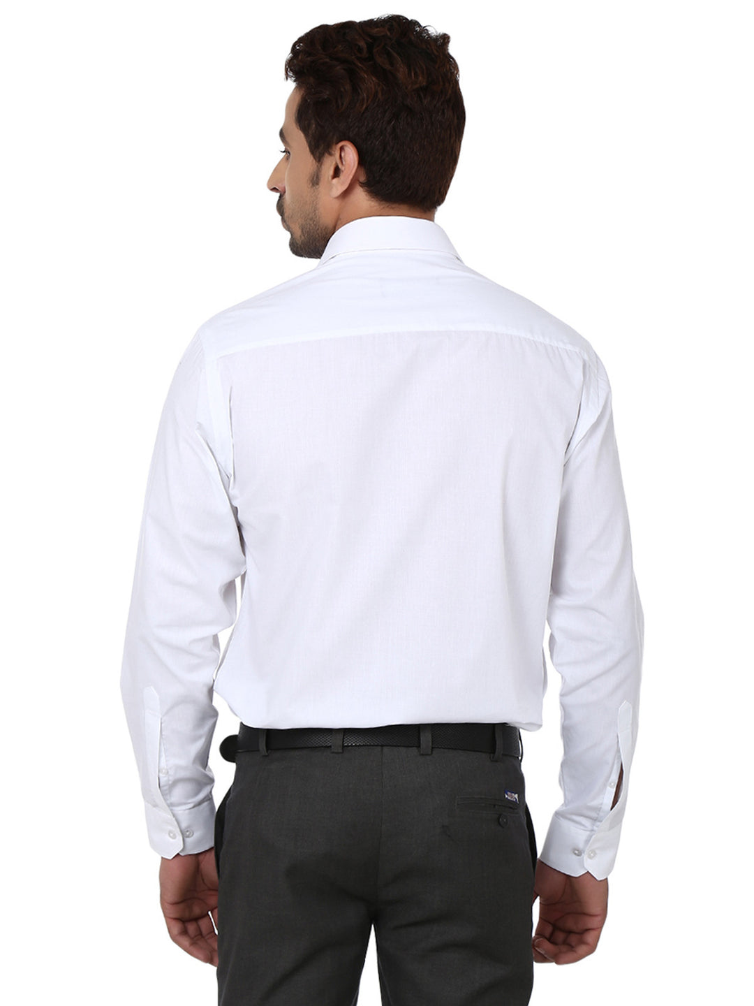 Men white Solid Cotton Rich Slim Fit Formal Shirt