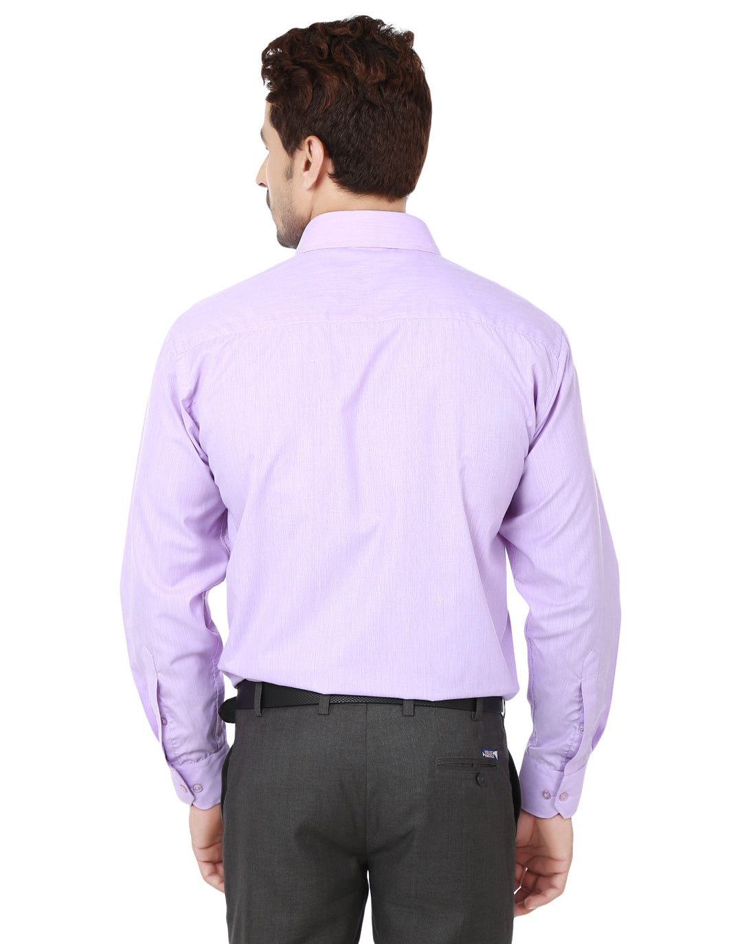 Men purple Solid Cotton Rich Regular Fit Formal Shirt