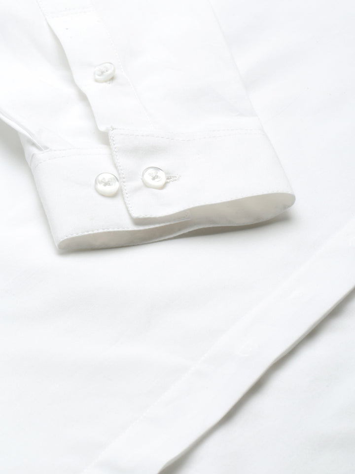 Women White Solid Pure Cotton Regular Fit Formal Shirt