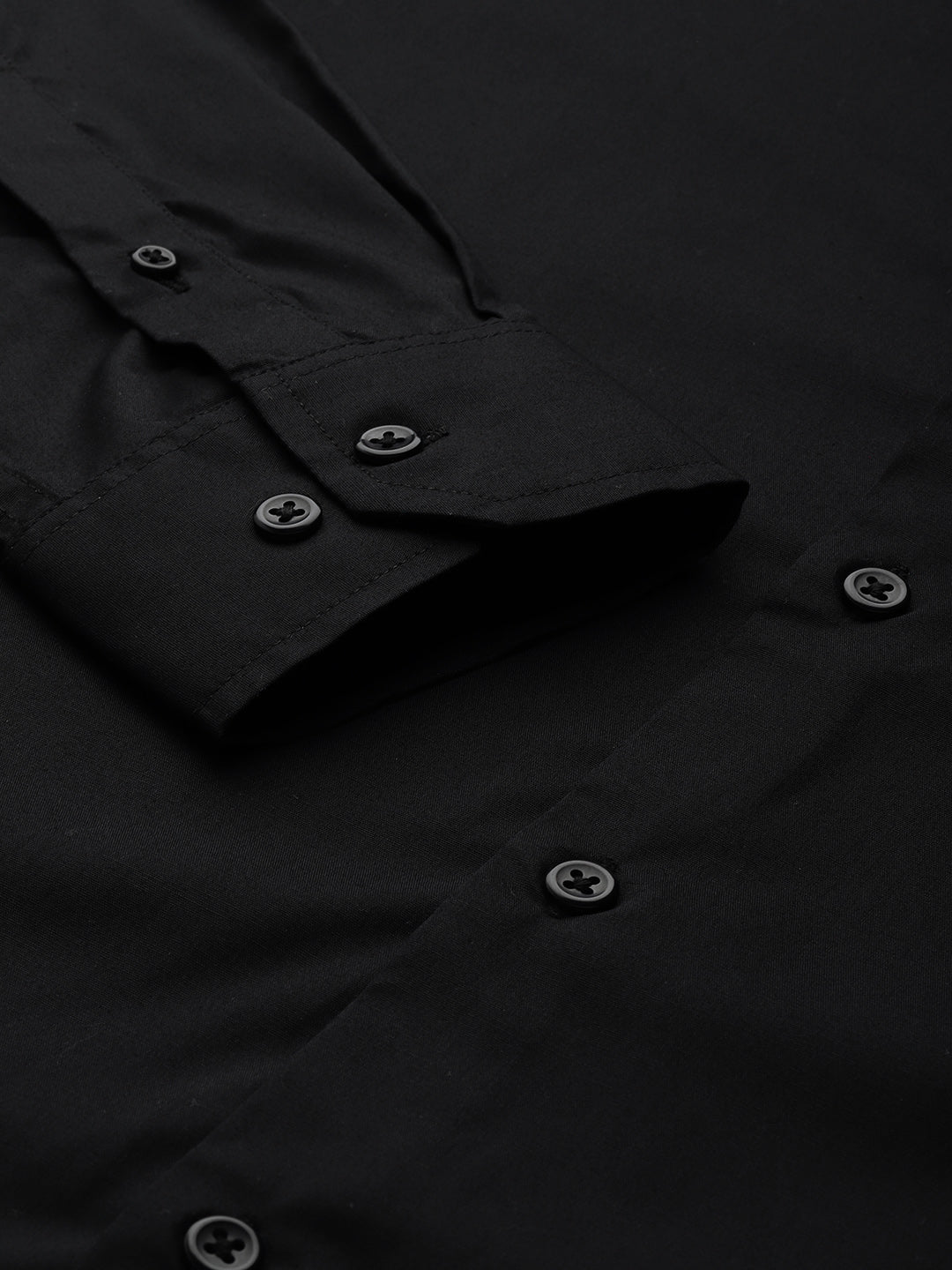 Men Black Solid Pure Cotton Slim Fit Formal Shirt