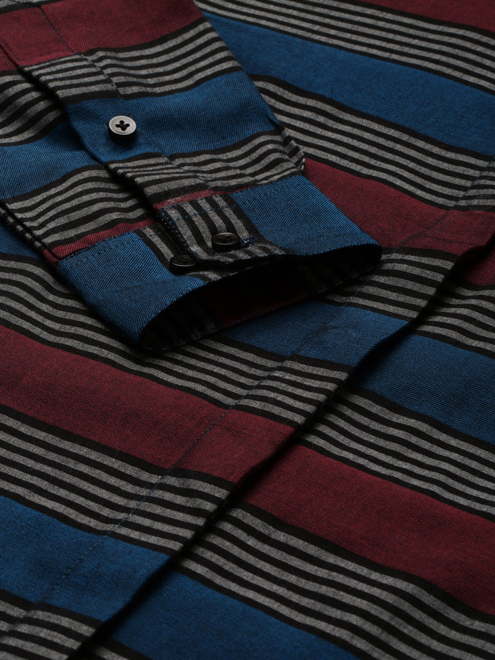 Women Maroon & Black Checked Pure Cotton Regular Fit Formal Shirt