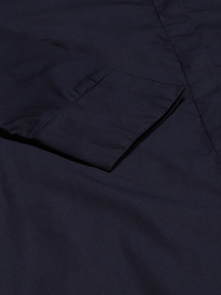 Women Navy Solid Pure Cotton Regular Fit Formal Dress