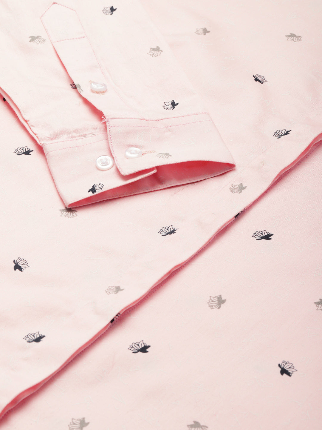 Women Pink Printed Pure Cotton Slim Fit Formal Shirt