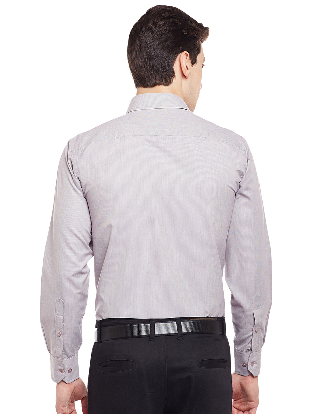 Men Brown Solid Slim Fit Cotton Rich Formal Shirt