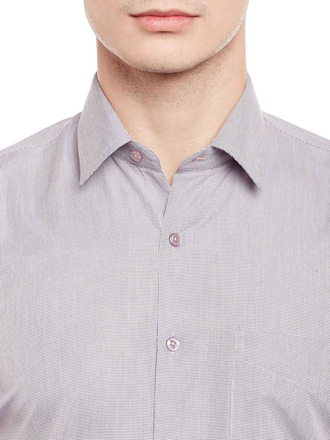 Men Brown Solid Slim Fit Cotton Rich Formal Shirt