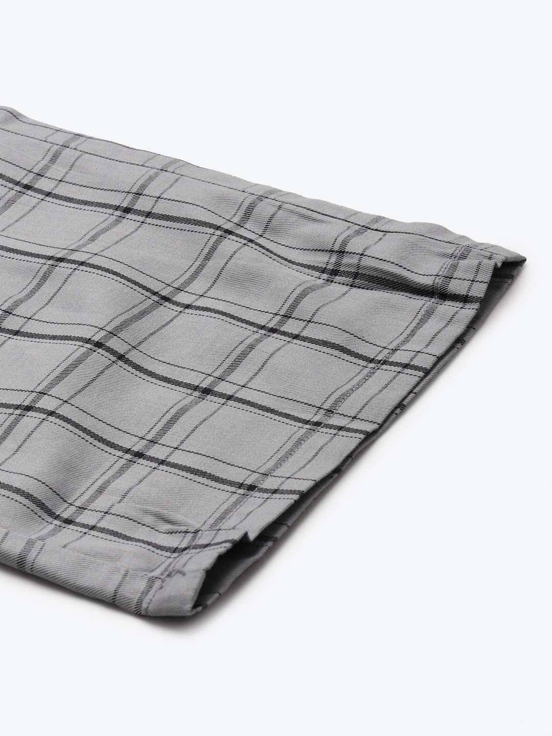 Men Grey Checks Pure Cotton Relaxed Fit Casual Lounge Pant
