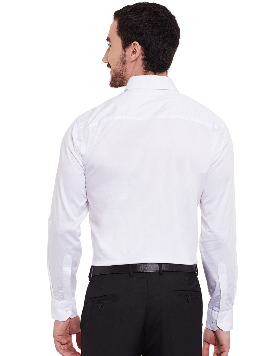 Men White Printed Pure Cotton Slim Fit Formal Shirt