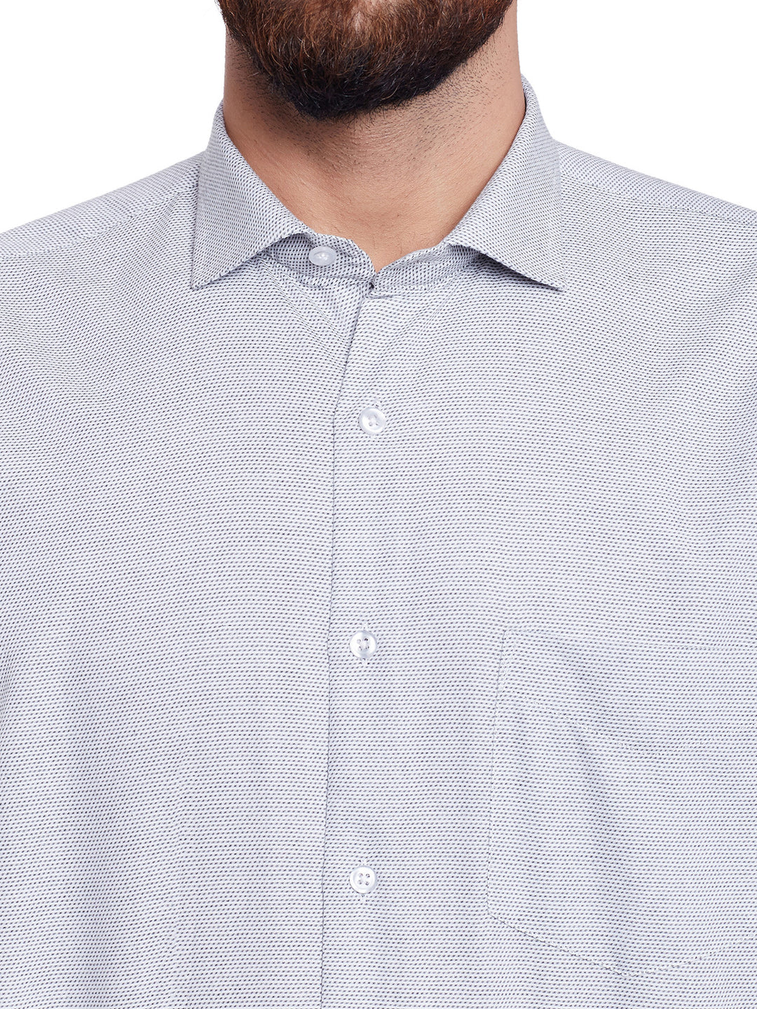 Men White and Black Solid Pure Cotton Slim Fit Formal Shirt