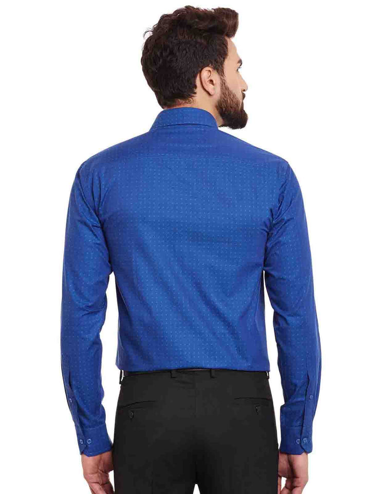 Men Navy Solid Pure Cotton Slim Fit Formal Shirt