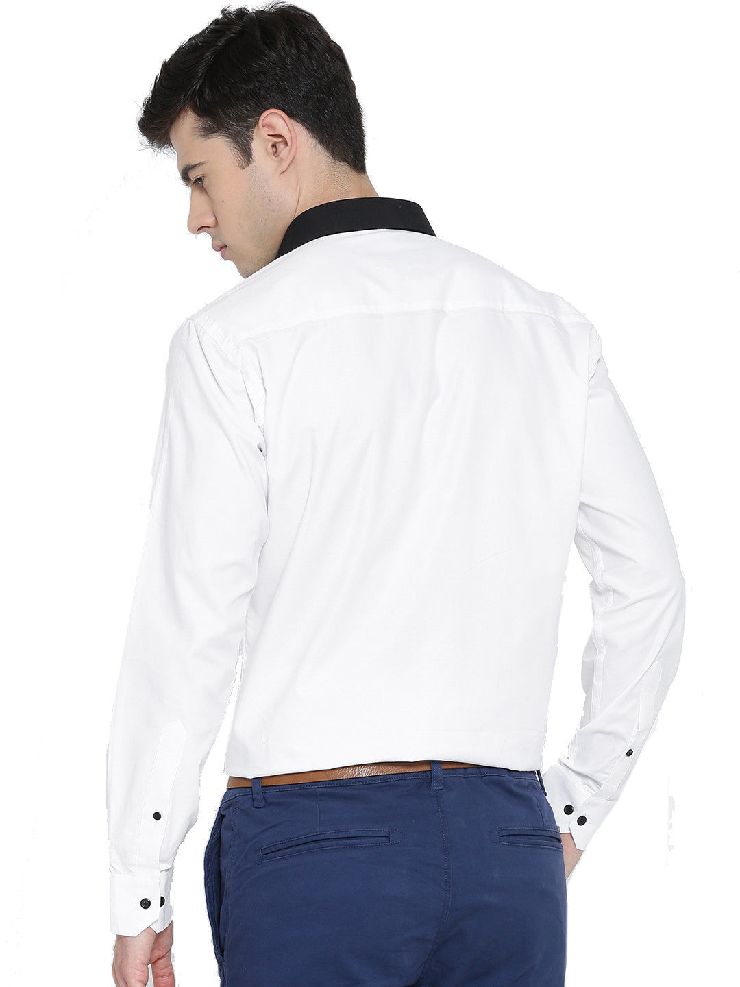 Men White Solid Pure Cotton Slim Fit Formal Shirt