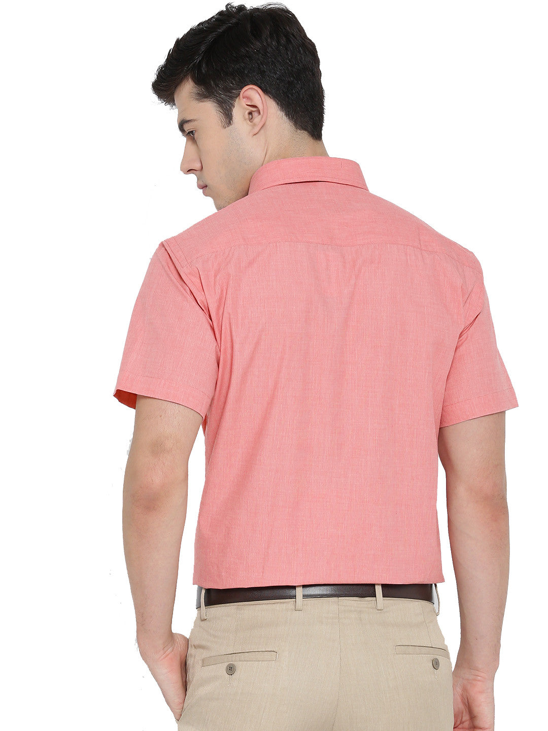 Men Coral Chambray Pure Cotton Slim Fit Formal Shirt