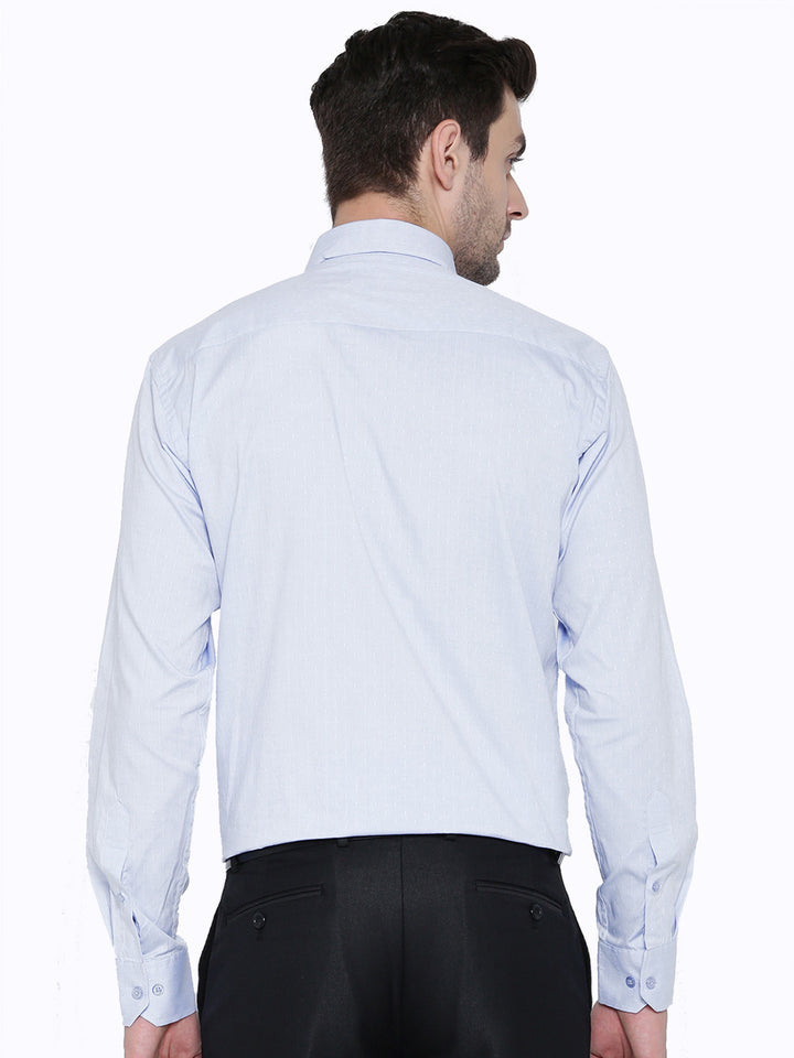 Men Sky Blue Solid Pure Cotton Slim Fit Formal Shirt