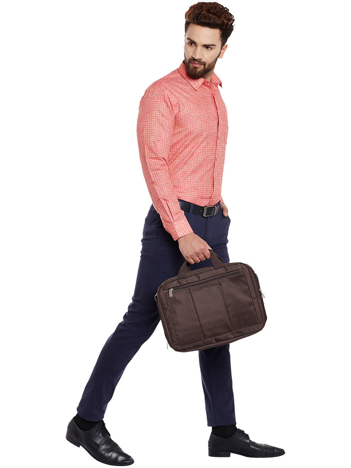 Men Red Checks Slim Fit Formal Shirt