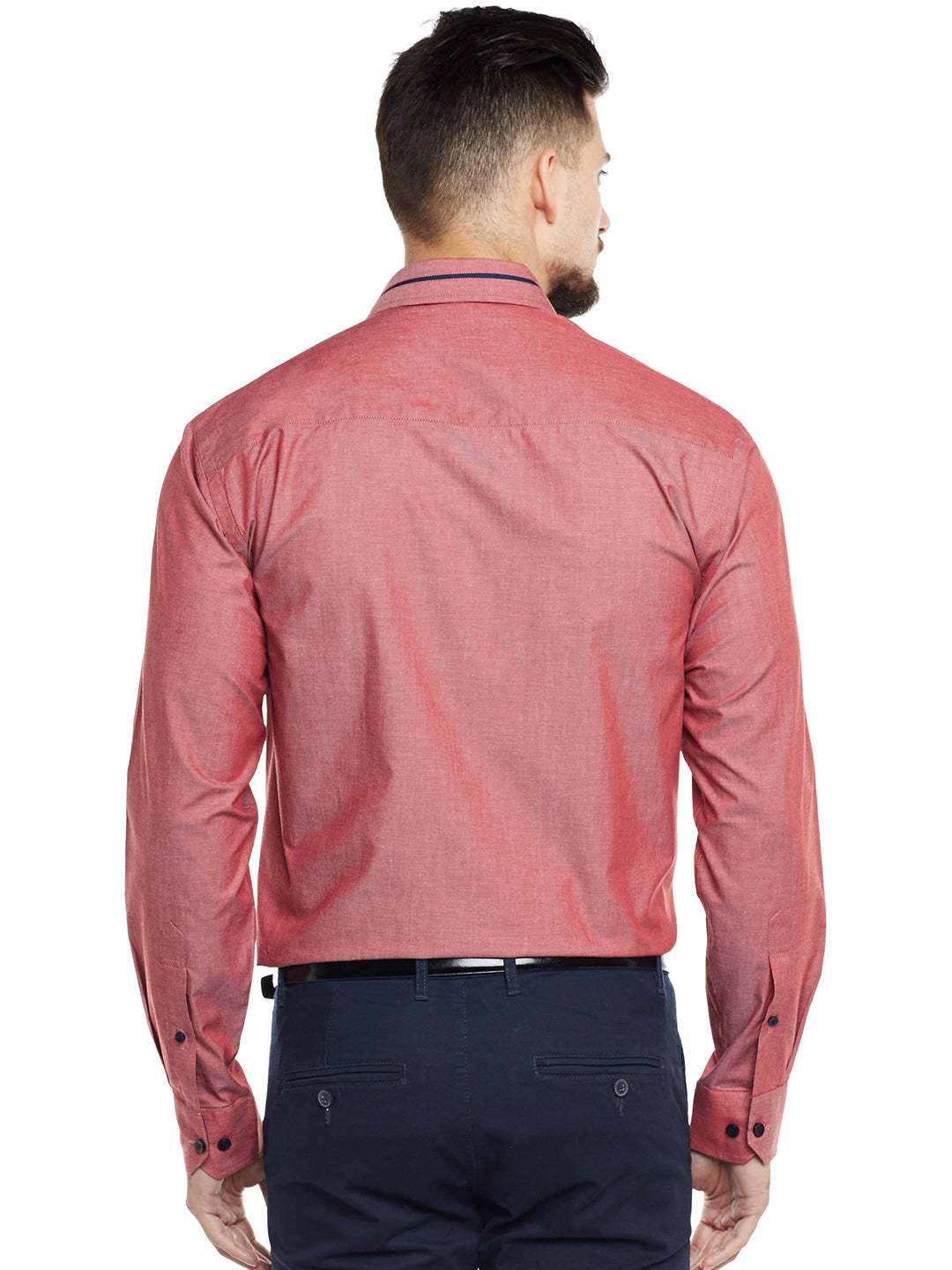 Men Red Solid Pure Cotton Pure Cotton Slim Fit Formal Shirt