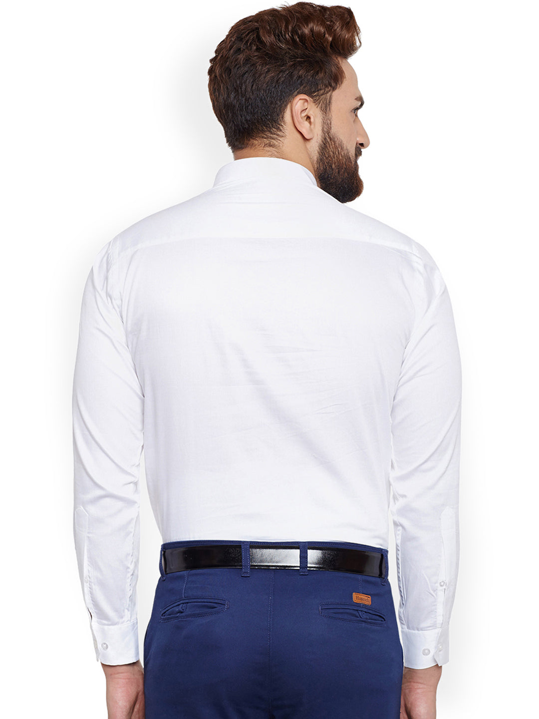 Men White  Solid Slim Fit Pure Cotton Formal Shirt