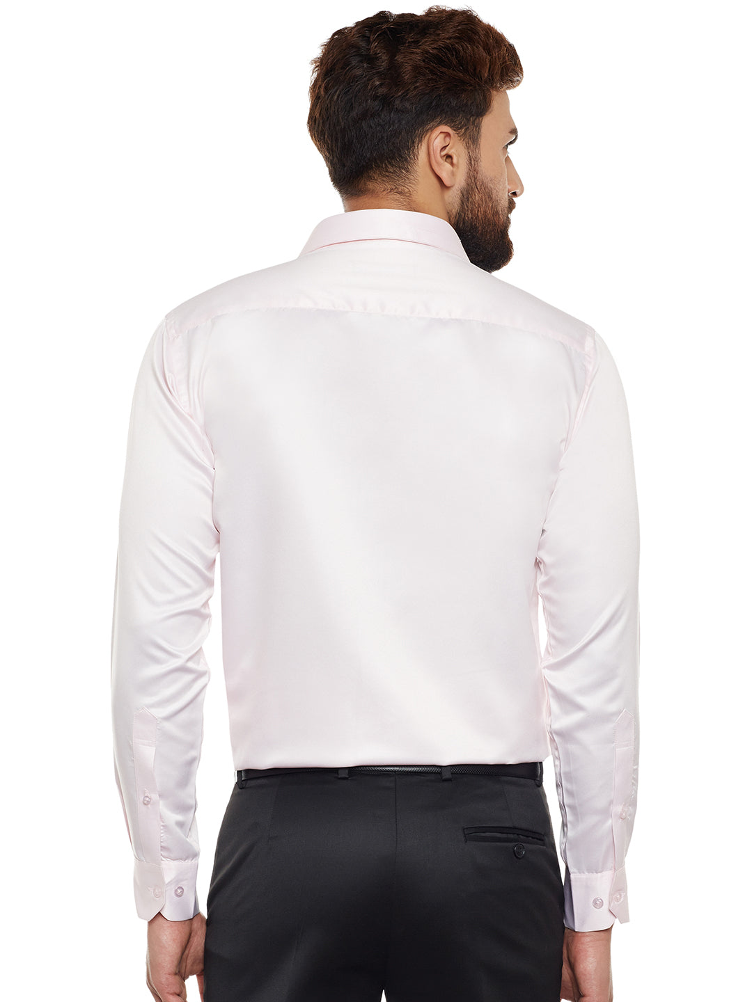 Men Pink Solid Party Wear Slim Fit Formal Shirt