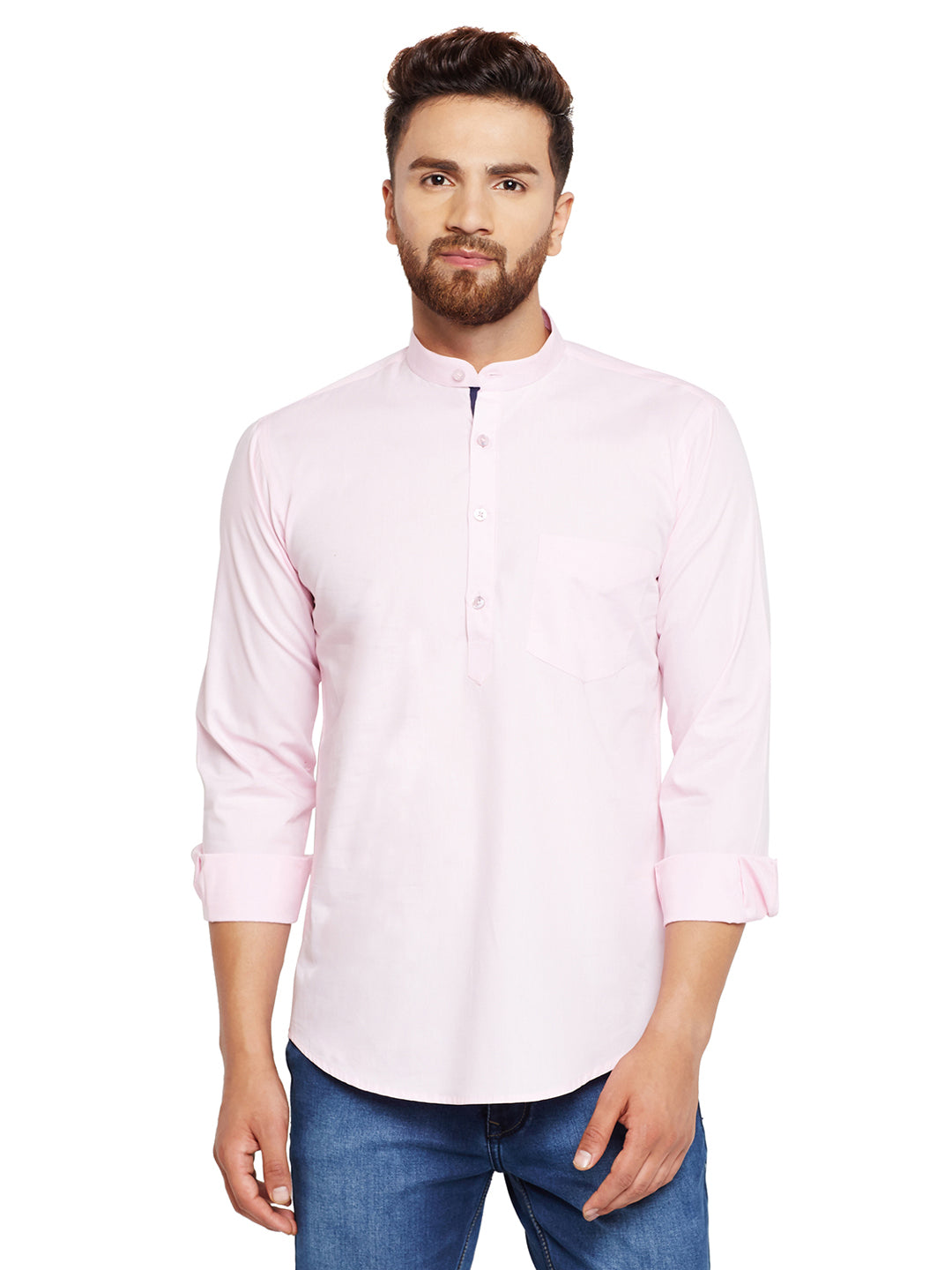 Men Pink Solid Slim Fit Pure Cotton Formal Shirt