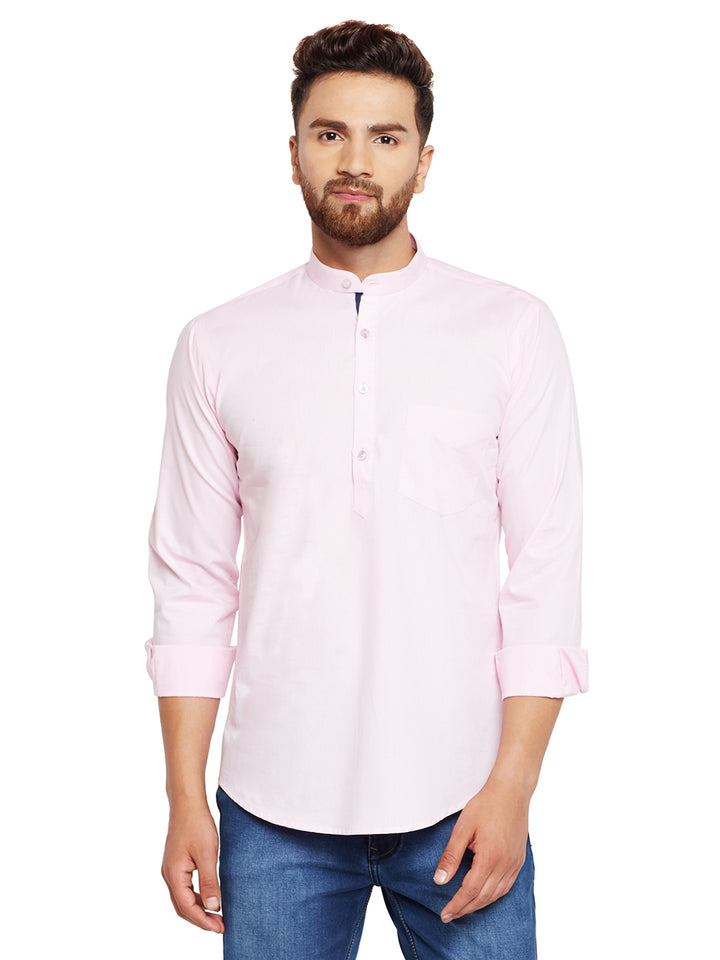 Men Pink Solid Slim Fit Pure Cotton Formal Shirt