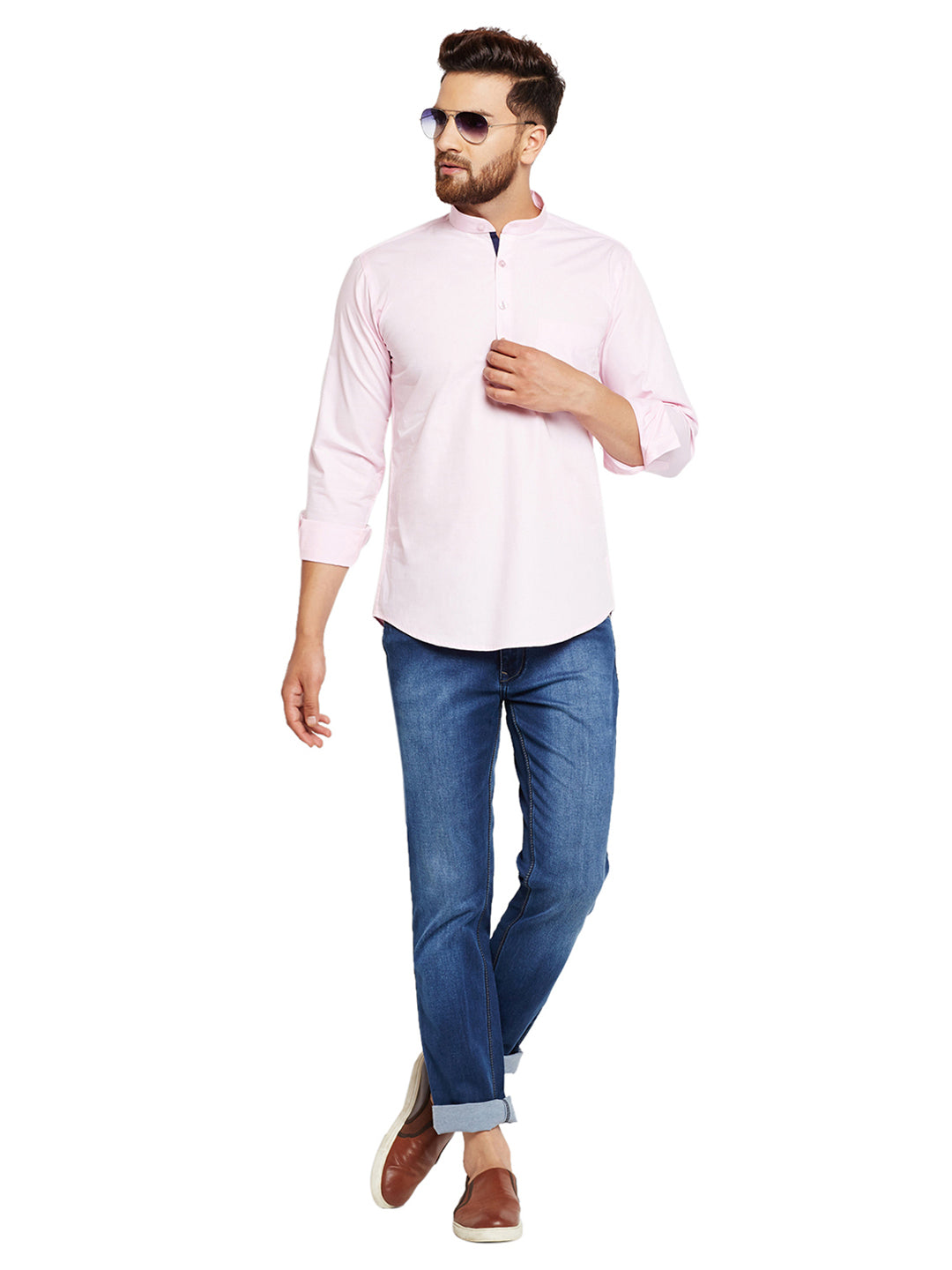 Men Pink Solid Slim Fit Pure Cotton Formal Shirt