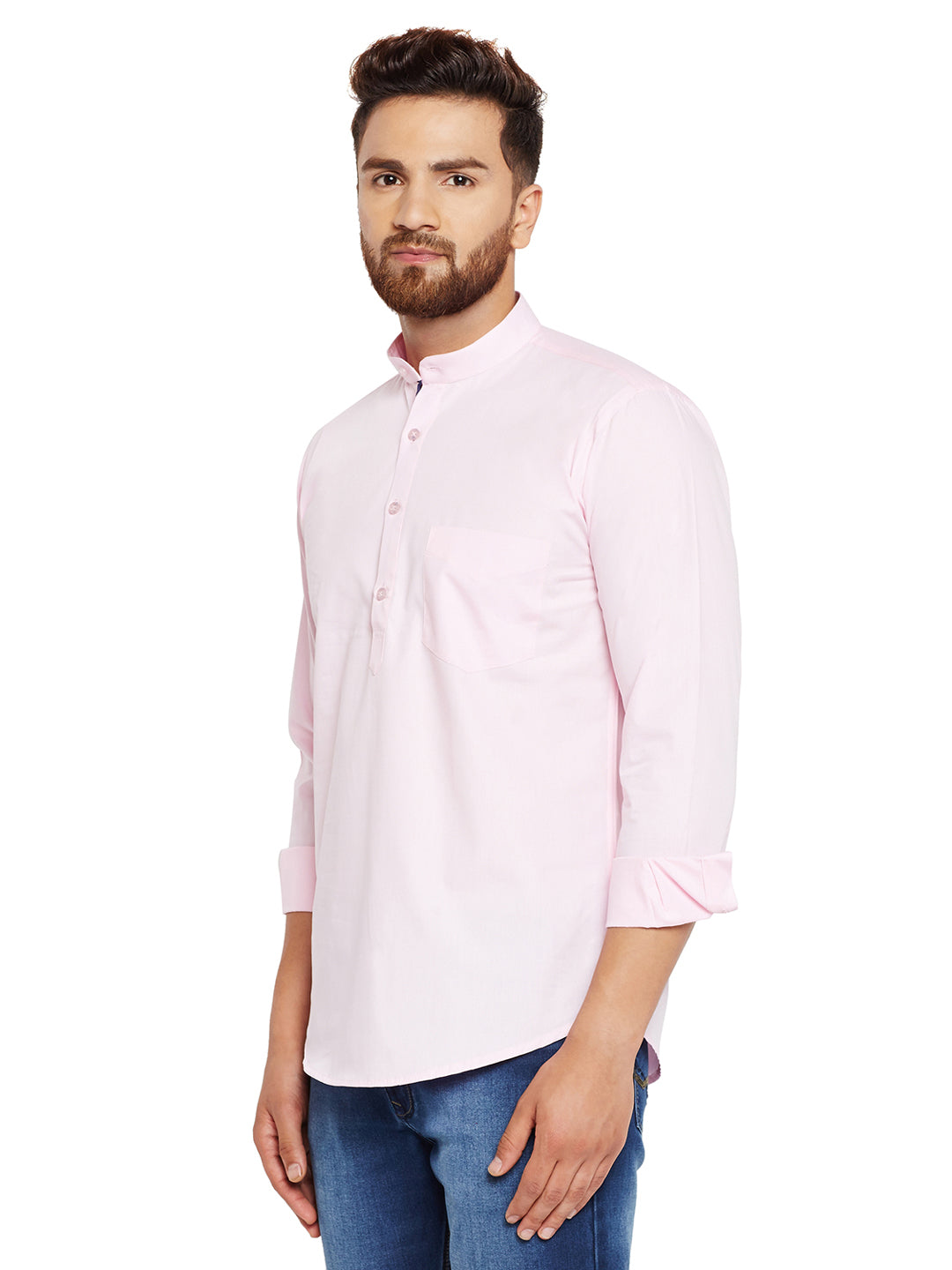 Men Pink Solid Slim Fit Pure Cotton Formal Shirt