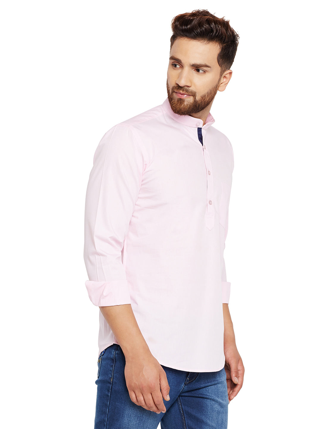 Men Pink Solid Slim Fit Pure Cotton Formal Shirt