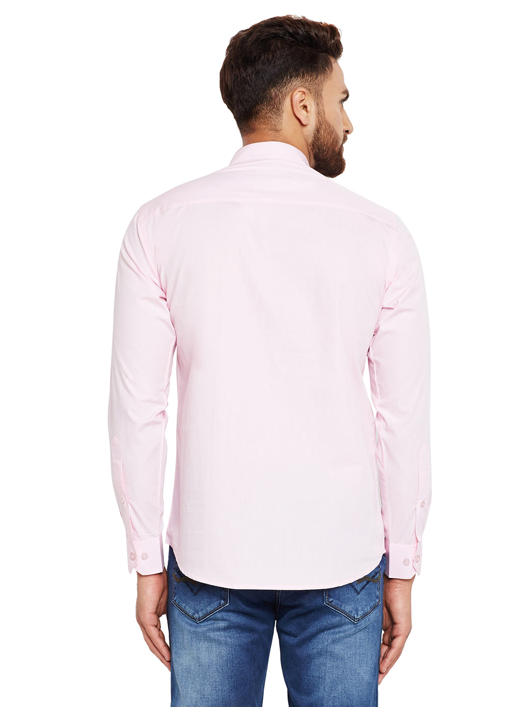 Men Pink Solid Slim Fit Pure Cotton Formal Shirt
