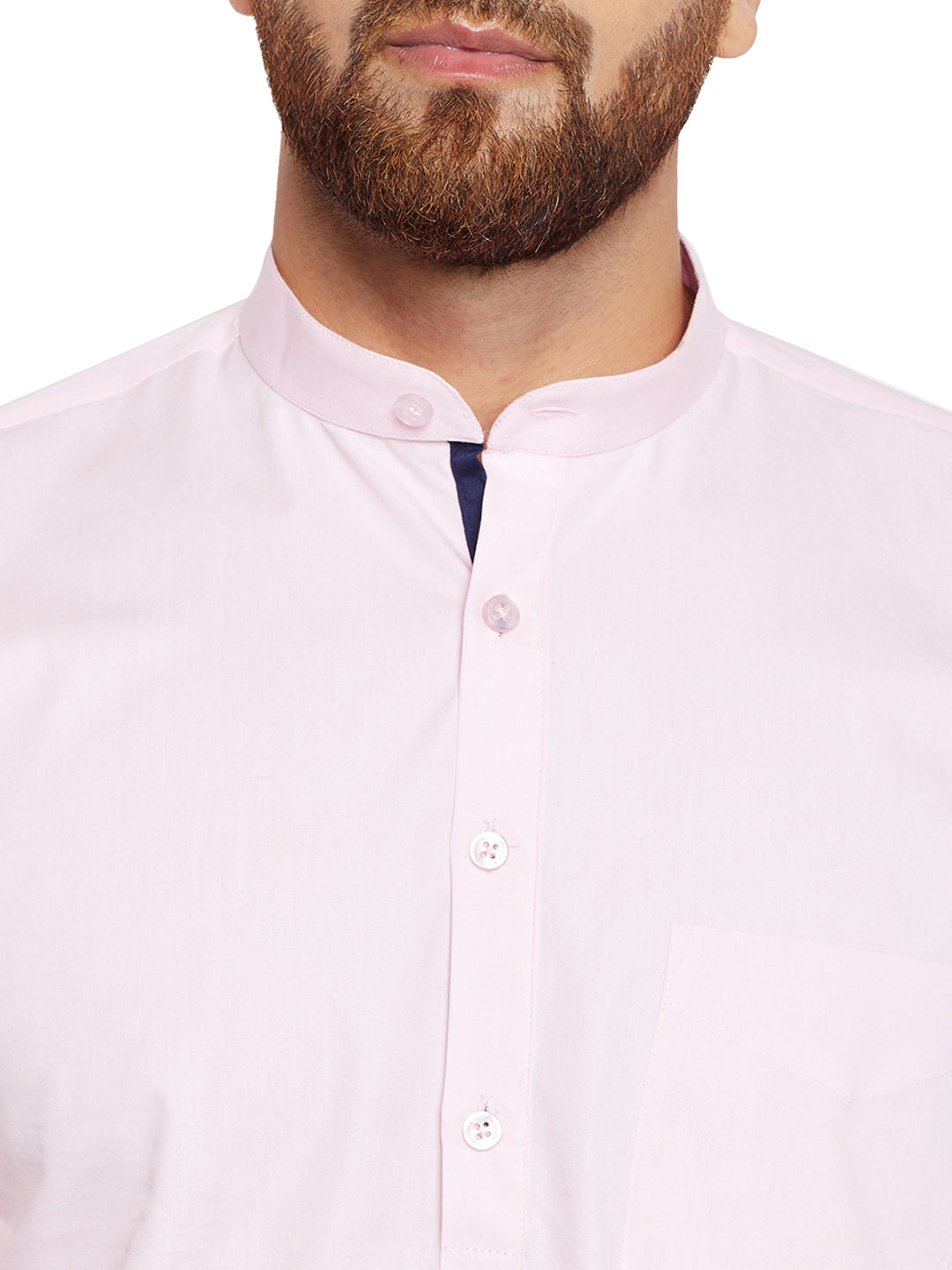 Men Pink Solid Slim Fit Pure Cotton Formal Shirt