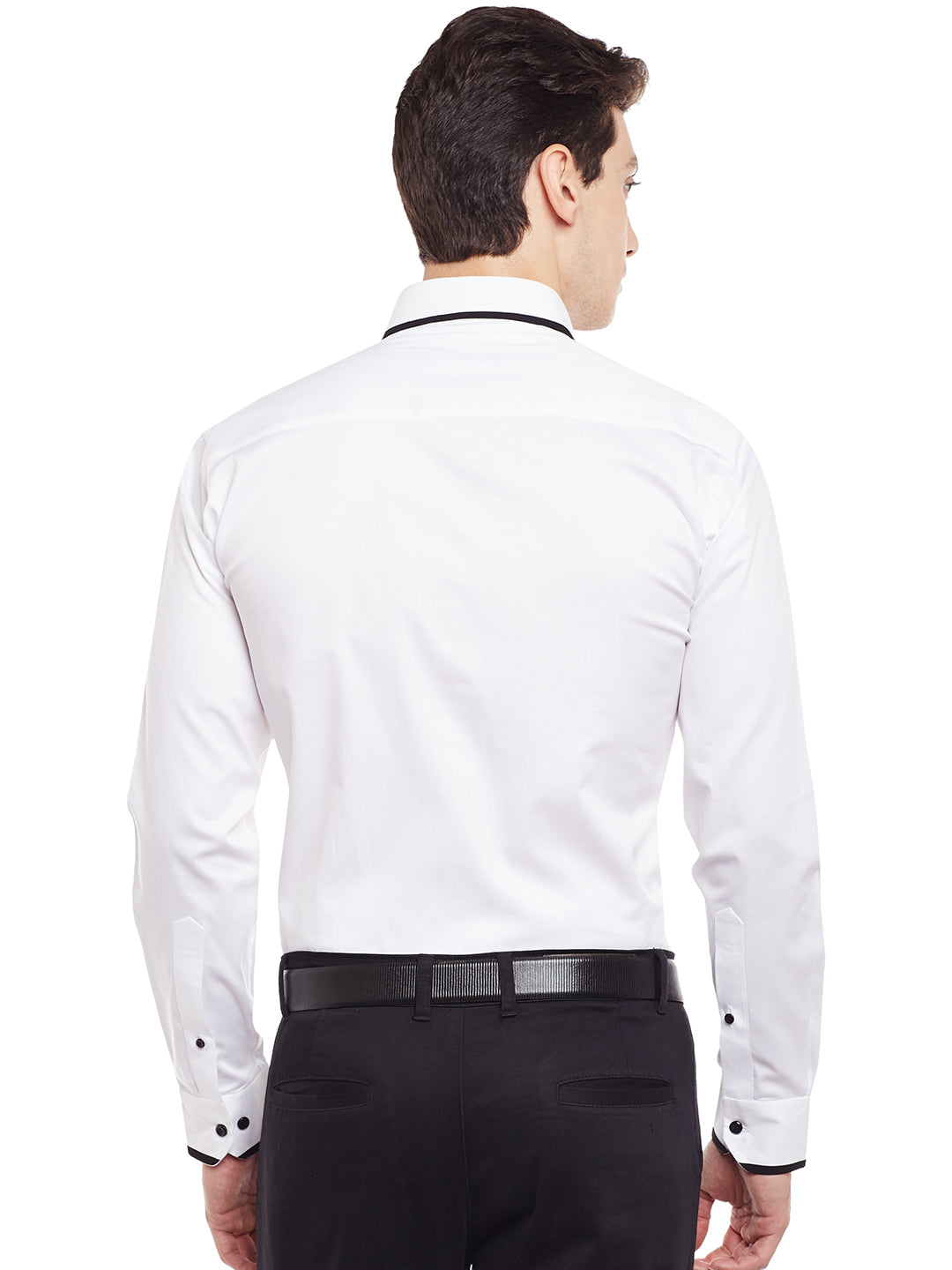 Men White Solid Pure Cotton Slim Fit Formal Shirt