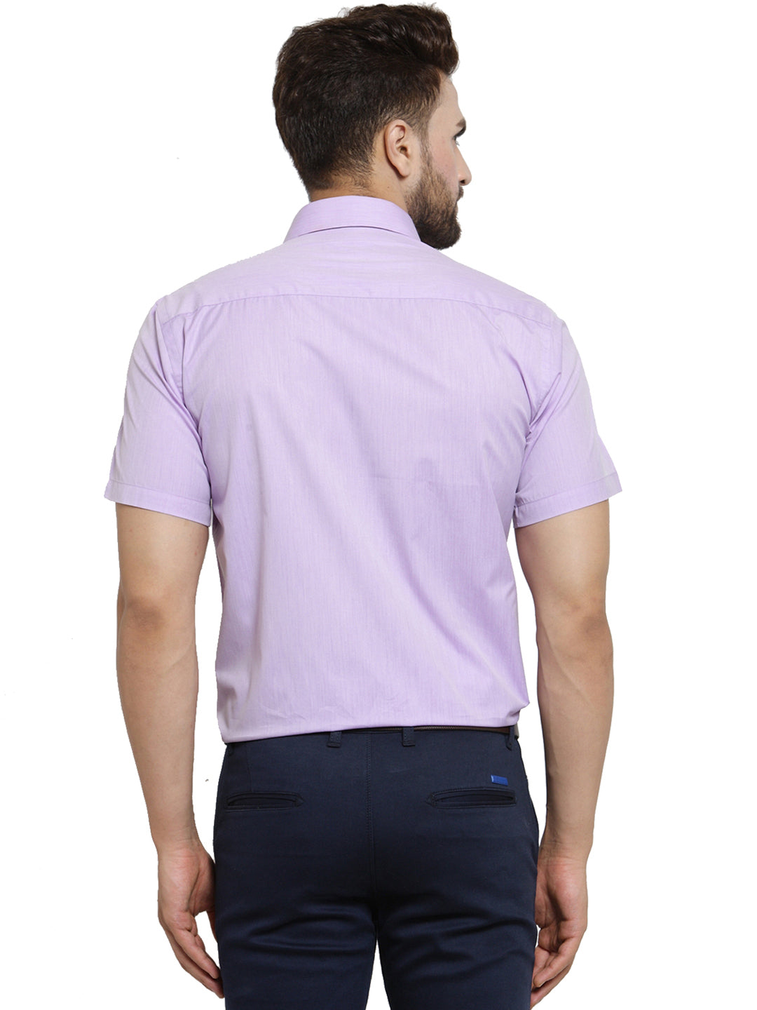 Men Purple Solid Slim Fit Cotton Rich Formal Shirt