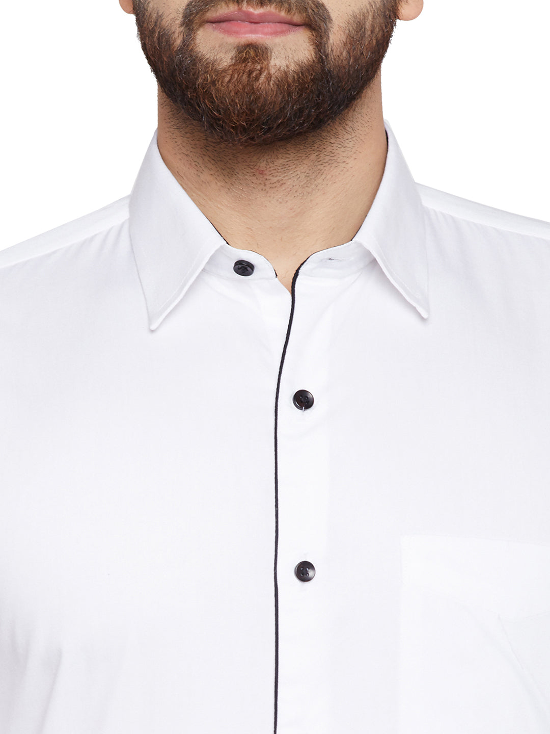 Men White Solid Slim Fit Pure Cotton Formal Shirt