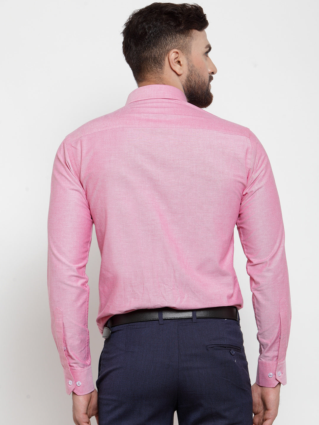 Men Coral Pure Cotton Solid Slim Fit Formal Shirt
