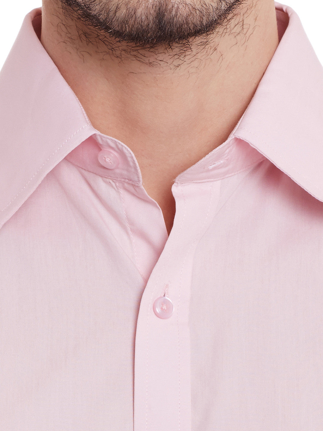 Men Pink Solid Pure Cotton Regular Fit Formal Shirt