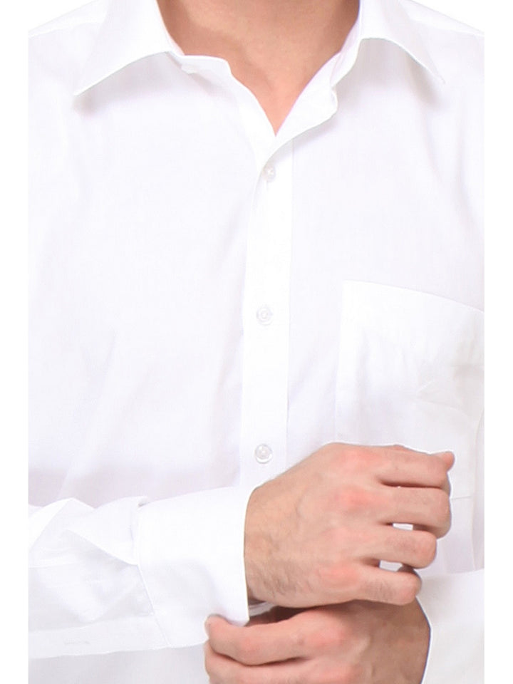 Men White Regular Fit Solid Pure Cotton Formal Shirt